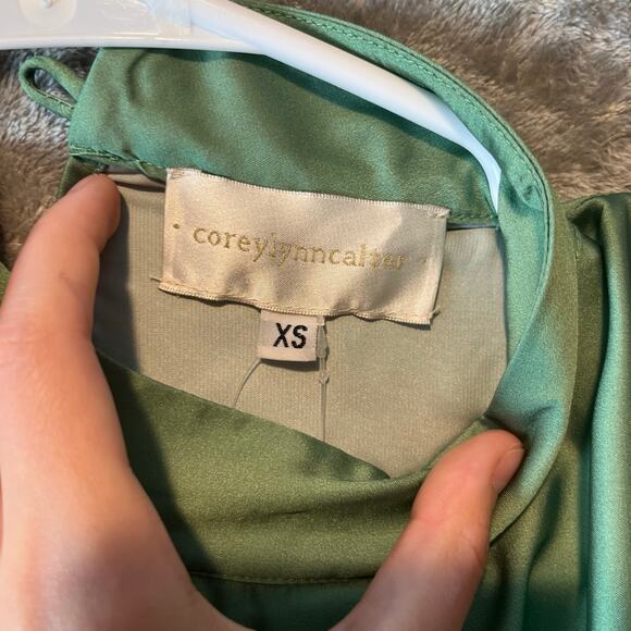 Anthropologie Corey Lynn Calter Gianna Tiered Maxi Dress Green Ombre Size XS New - Picture 5 of 8